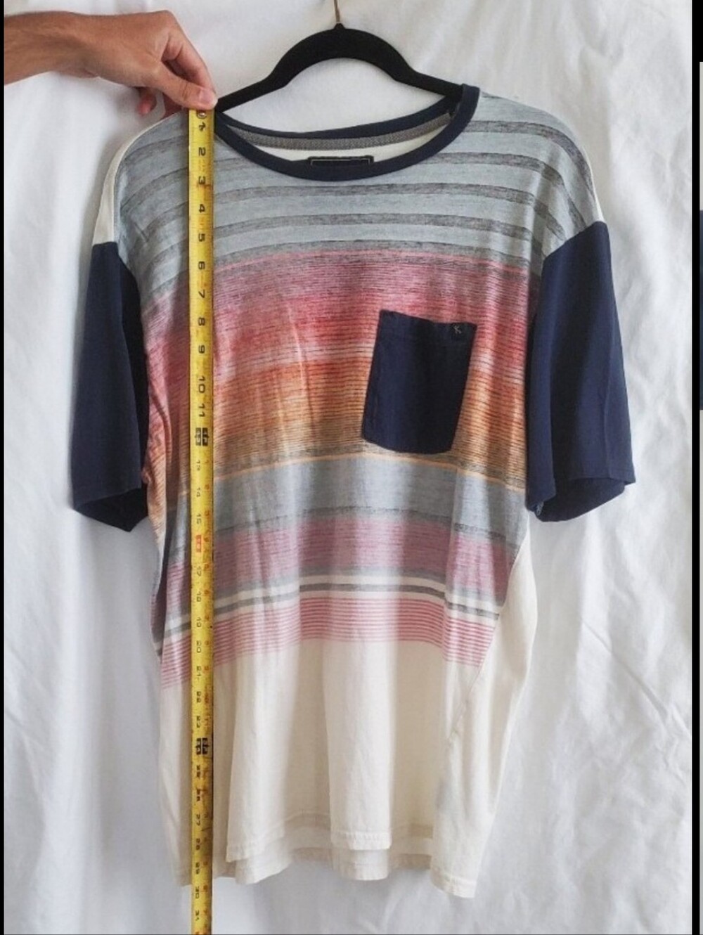 Lost Shirt Vintage T Shirt Tillys Multicolor Stripe T Shirt Men Casual Tee Navy - Picture 4 of 11